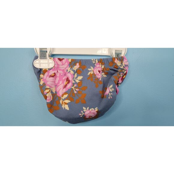 Matilda Jane/MJ Blue/Purple Floral Ruffle Diaper Cover 6 Months - Picture 3 of 4